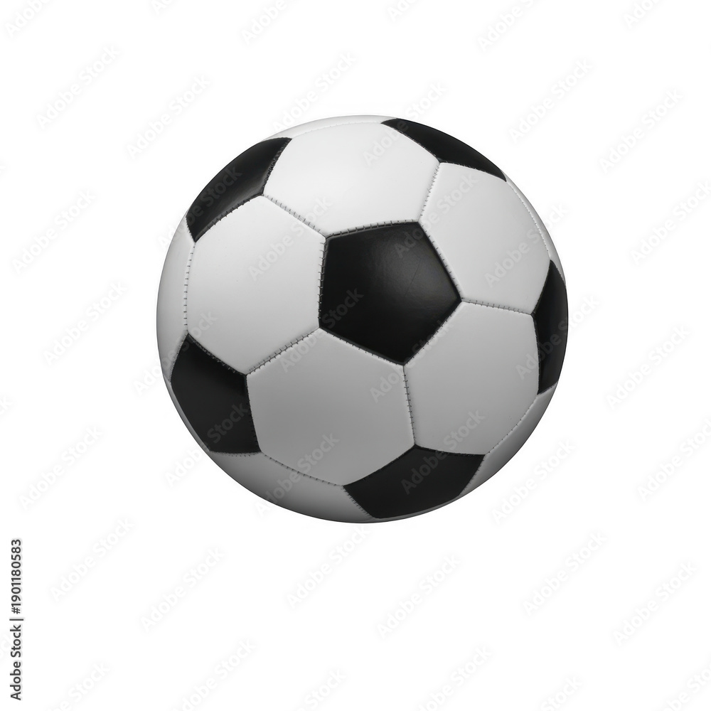 Fototapeta premium Black and White Soccer Ball football isolated on a transparent background