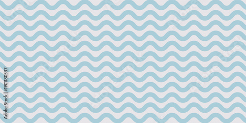 Seamless Wave Pattern, Hand drawn water sea vector background. Wavy beach print, curly grunge paint lines,