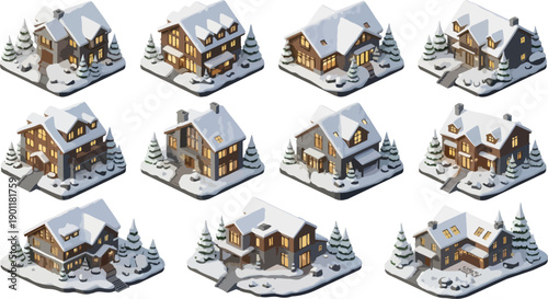 winter cottage village