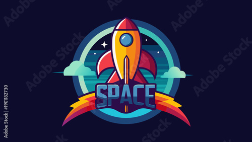 Dynamic rocket ship racing across a vibrant digital track with a futuristic theme isolated on white background, Vector