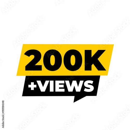 200K Views Engagement Growth Counter PNG, Online Boost Badge Icon, Audience Reach Label Design, Viral Content Tag Graphic, Viewer Stats Sticker Icon, Social Trend Symbol