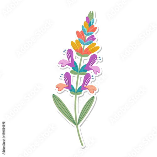 Colorful Digital Illustration of a Floral Lilly with Bright Colors and Artistic Style