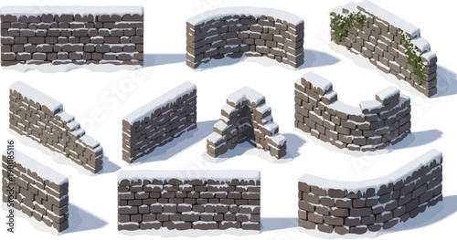 stone snow wall segments