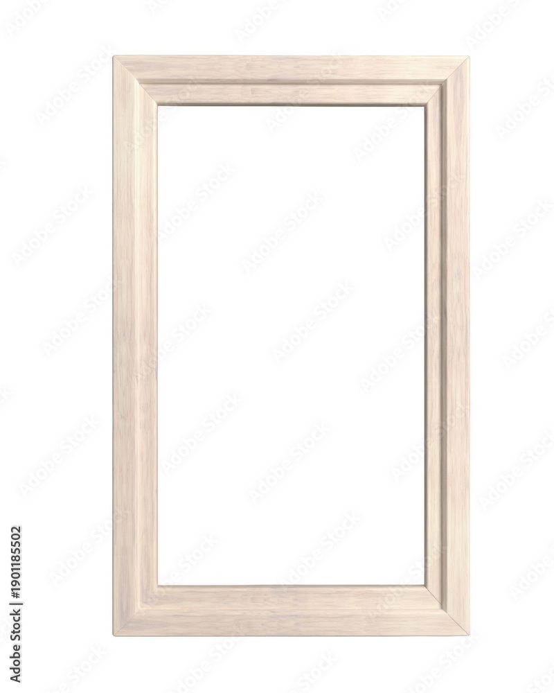 Obraz premium Light Natural Wood Vertical Picture Frame with Molded Edge Isolated on Dark Field