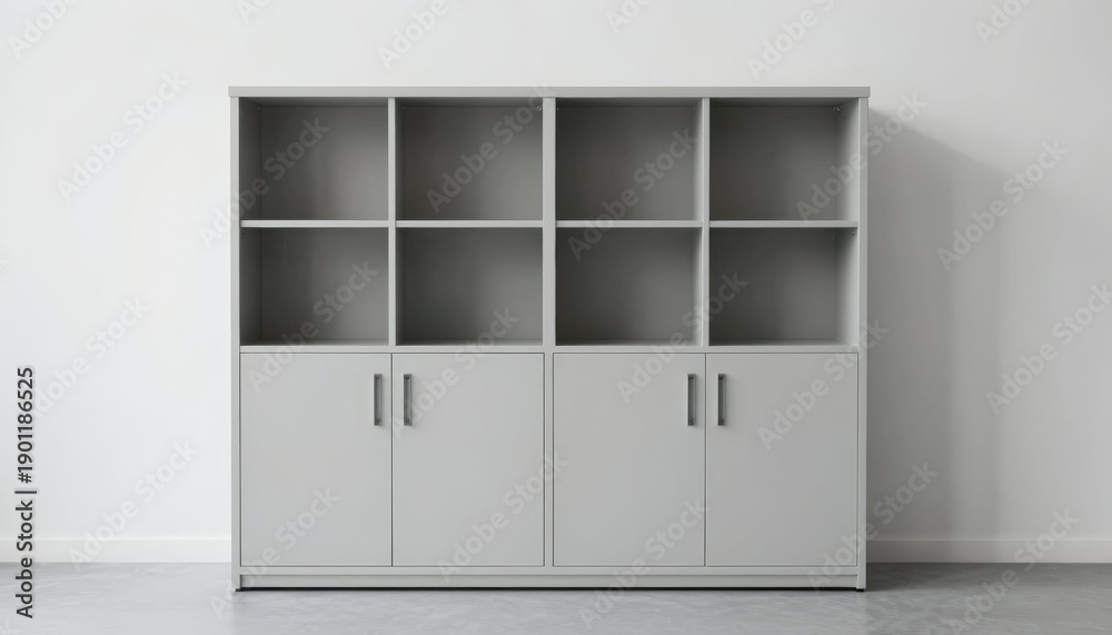 Fototapeta premium Modern storage solutions home office furniture display minimalist design indoor contemporary style