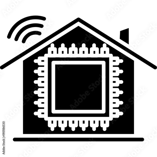 House with microchip Icon