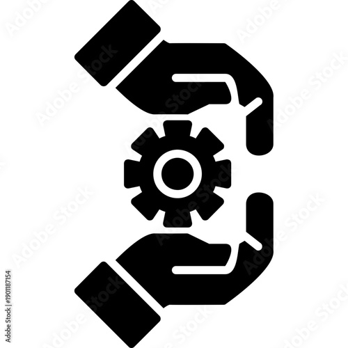 Hands holding gear Icon