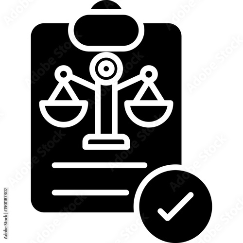 Clipboard with scales and check Icon