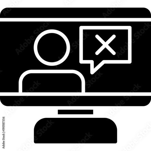 Monitor with user and chart Icon