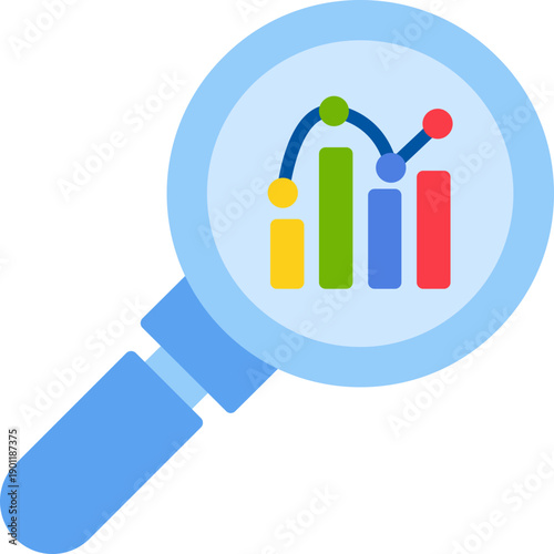 Magnifying glass with chart Icon