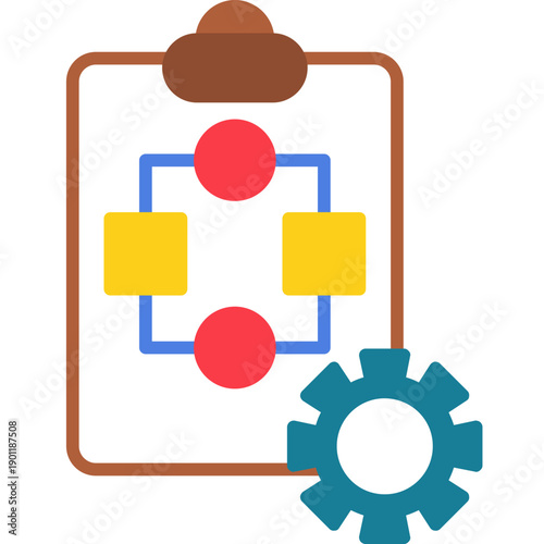 Clipboard with flowchart Icon