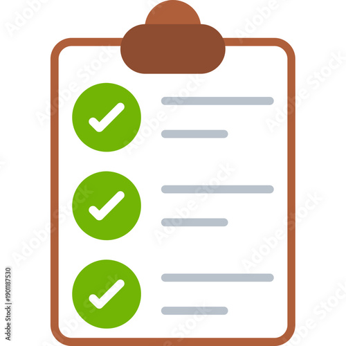 Clipboard with checkmarks Icon