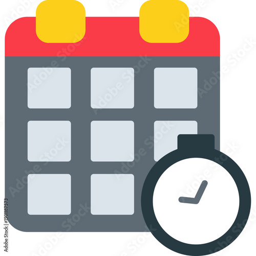 Calendar with clock Icon