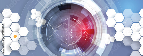 Scientific or medica background, DNA strands, connected neural web