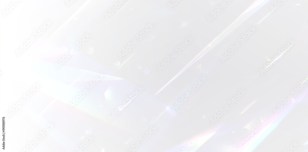 Obraz premium Blurred rainbow overlay effect. Light lens prism effect on transparent background. Holographic , crystal overlay. 