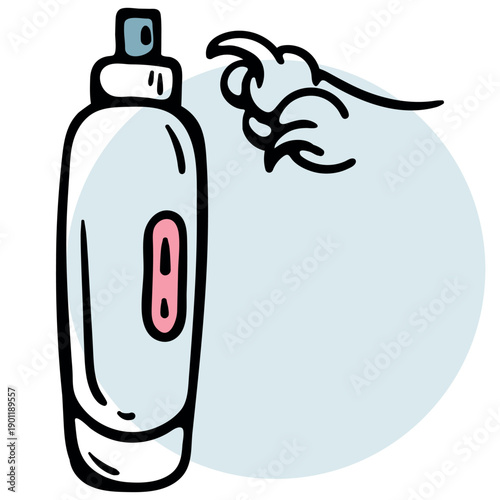 Electric pet nail grinder icon for dogs and cats, automatic professional claw trimmer doodle for grooming and hygiene, vector illustration.