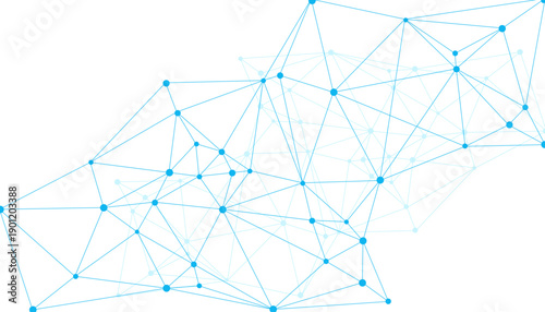 Dynamic abstract network mesh background with colorful connected nodes and geometric lines representing digital communication, big data connections, and futuristic technology structure design.