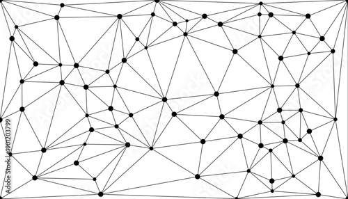 Dynamic abstract network mesh background with colorful connected nodes and geometric lines representing digital communication, big data connections, and futuristic technology structure design.