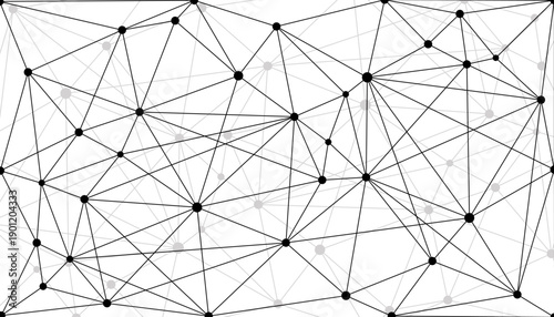 Dynamic abstract network mesh background with colorful connected nodes and geometric lines representing digital communication, big data connections, and futuristic technology structure design.