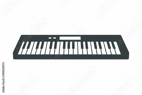 Digital Piano Keys: A sleek, modern digital piano, rendered in a minimalist style, awaits a touch, its keys poised for music to be made.
