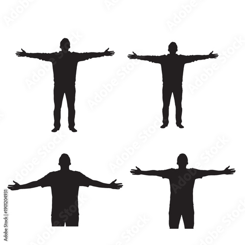 Person Standing with Arms Open Silhouette – Hope, New Beginning, Freedom Concept