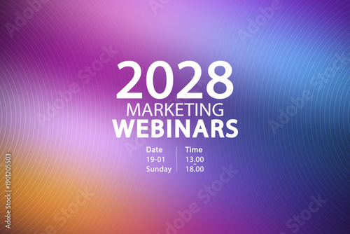 Virtual conference and corporate webinar background with elegant wave lines. This digital masterclass template features a vibrant blue and purple gradient for a professional live stream.