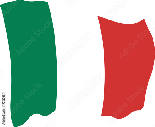 Waving italian flag icon vector illustration