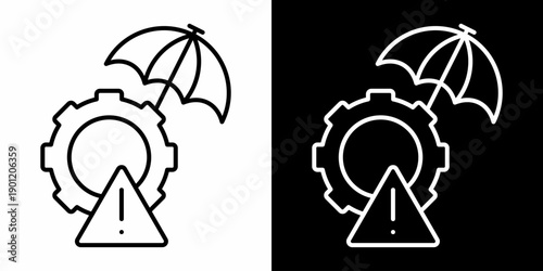 Mitigation White Icon Set Design 