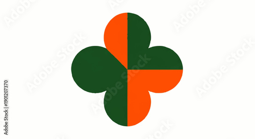 Four Leaf Clover Icon Graphic Design Element.
