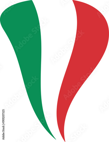 Abstract italian flag colors symbol v shape vector design element