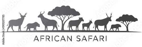 Savanna Landscape Africa Vector Silhouette