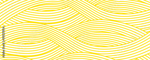 Pasta background, spaghetti abstract geometric pattern. Macaroni yellow poster. Wavy abstract pattern.