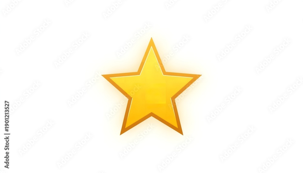 Obraz premium A bright yellow star symbol on a clean white background