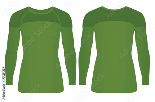 Long sleeve two color t shirt. vector illustration