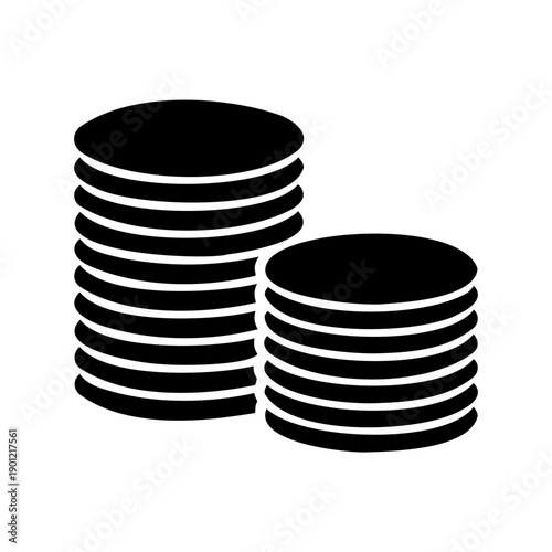Stylized stack of coins illustration featuring financial wealth and monetary symbol