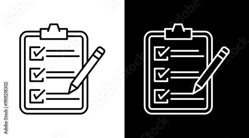 Task Checklist White Icon Set Design