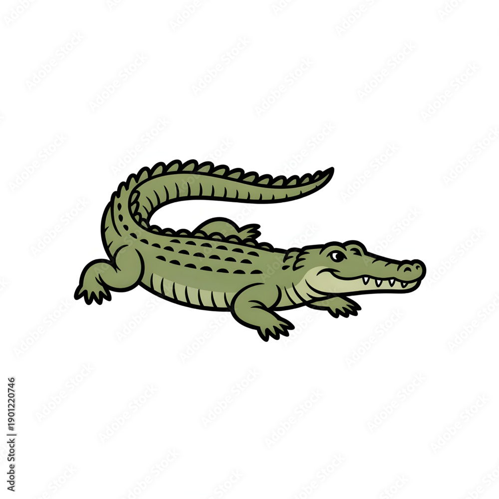 Obraz premium A crocodile illustration vector design 