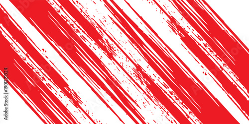 Red white brush stroke pattern car sticker abstract banner sporty lines red white color combination brush stroke pattern grunge motorsport racing design.