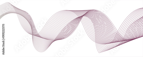 Abstract wave line business background. Technology abstract lines on white background. abstract vector modern background with purple wavy lines and particles,