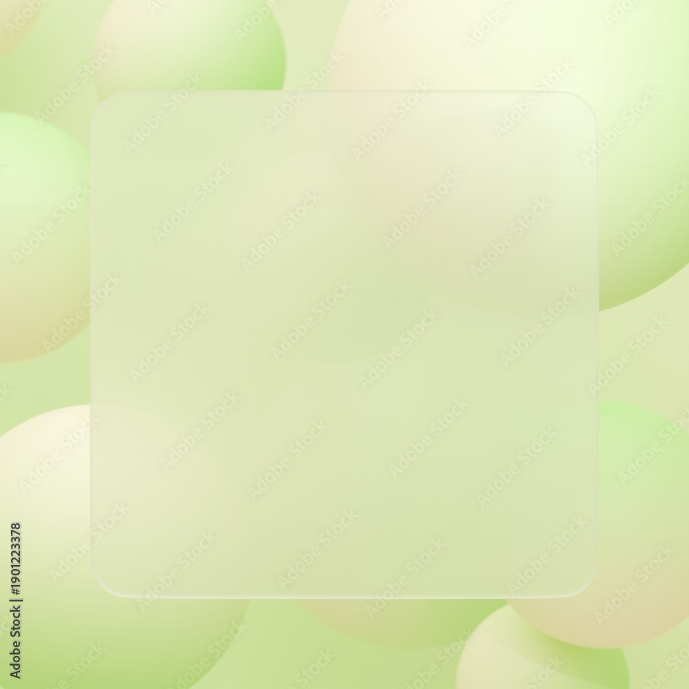 Obraz premium 3D背景素材_グラスモーフィズム_黄緑