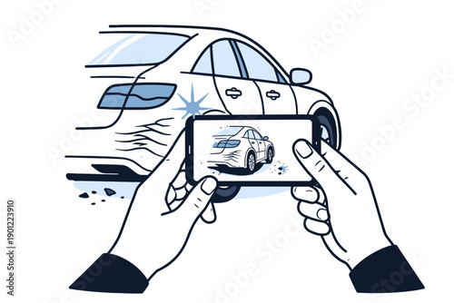 Car accident damage documentation via smartphone