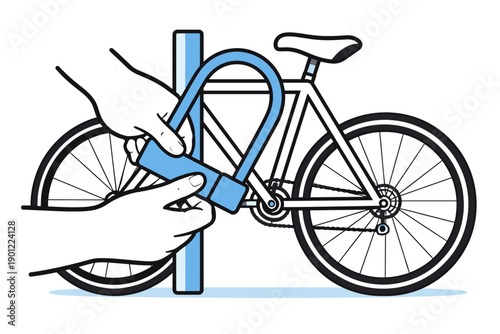 Bicycle security with u-lock for safe parking