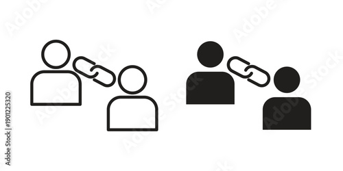 Affiliate link icon for mobile concept and web apps, editable stroke