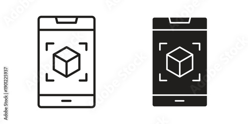 Ar apps icon for mobile concept and web apps, editable stroke