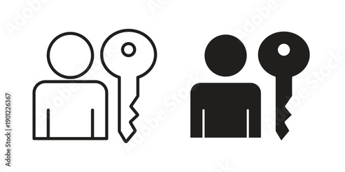 Authentication icon for mobile concept and web apps, editable stroke