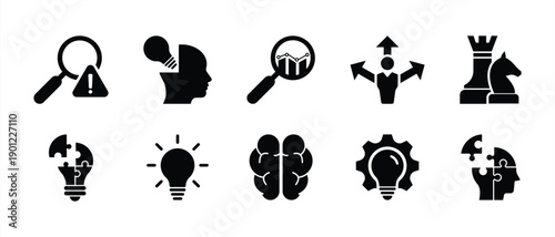 Problem Solving and Strategic Thinking Icon Set