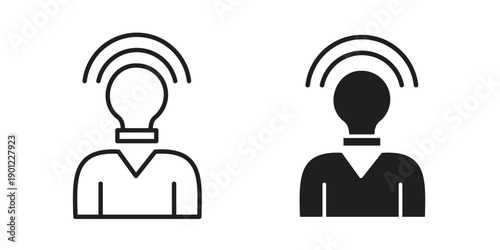 Brand awareness icon for mobile concept and web apps, editable stroke