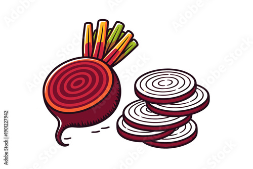 Fresh sliced beetroot with vibrant colors and detailed textures