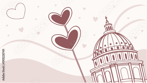 vector illustration of a bird in paris