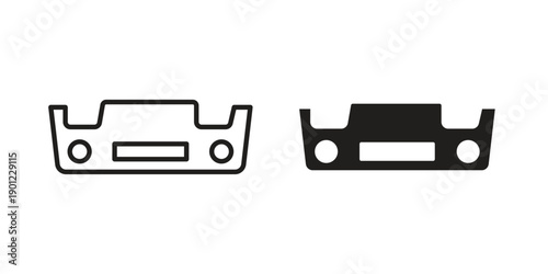 Car bumper icon for mobile concept and web apps, editable stroke